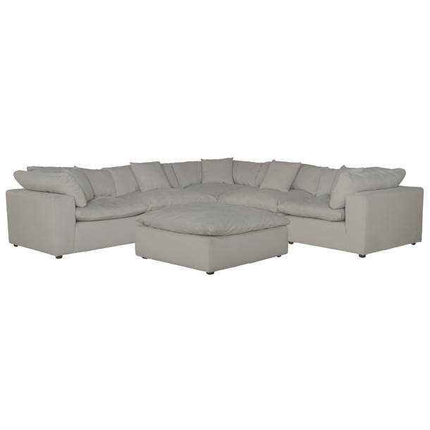 Beachcrest Home Barboza 6 Piece Upholstered Sectional Featuring Stain